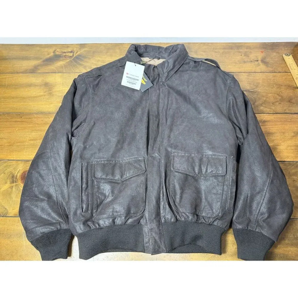 Vintage Air Force Luxury Full Zip Leather Jacket Mens Large Made in USA - Picture 10 of 11